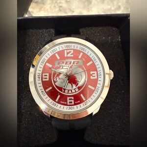Collectible PBR 30th Anniversary Watch with Red Face & Black Strap Game Time
